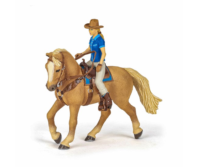 Papo figurina set cowgirl (vacarita) pe cal usa Papo figurina set cowgirl (vacarita) pe cal usa