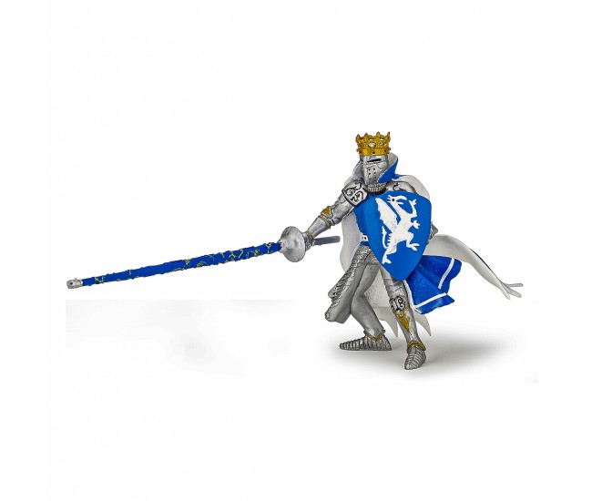 Papo figurina rege cu blazon dragon albastru Papo figurina rege cu blazon dragon albastru
