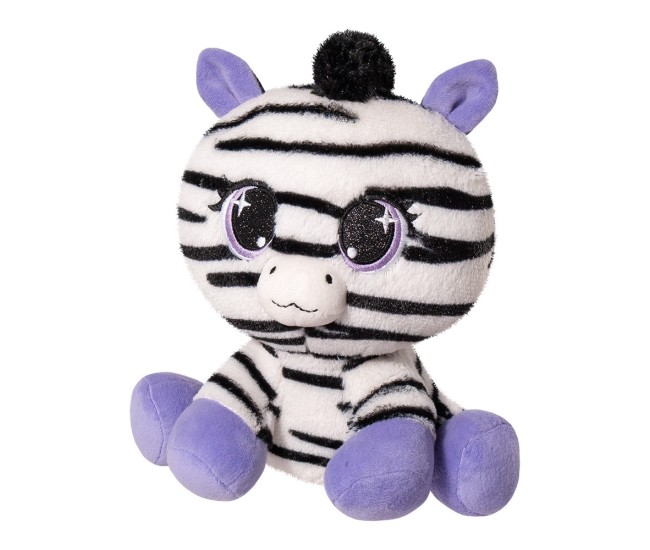 Plus pisica imprimeu zebra mov lula 25cm Plus pisica imprimeu zebra mov lula 25cm