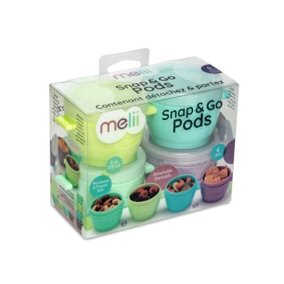 Set 4 recipiente plastic snap&go, melii, 118 ml Set 4 recipiente plastic snap&go, melii, 118 ml