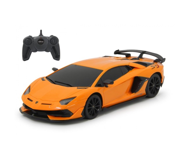 Masina cu telecomanda lamborghini aventador svj portocaliu cu scara 1 la 24 Masina cu telecomanda lamborghini aventador svj portocaliu cu scara 1 la 24