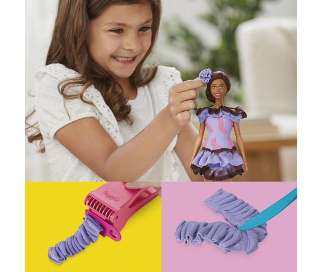 Play doh barbie set plastelina barbie fashionista ruffles creatii vestimentare Play doh barbie set plastelina barbie fashionista ruffles creatii vestimentare
