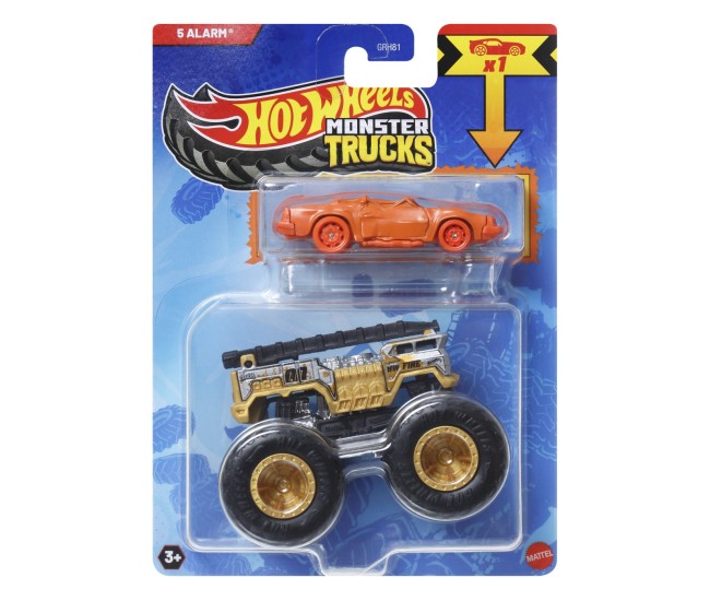 Hot wheels monster truck si masinuta metalica 5 alarm