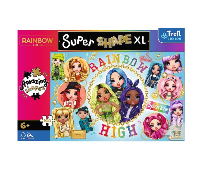 Puzzle trefl primo super shape xxl 160 rainbow high prietenele colorate