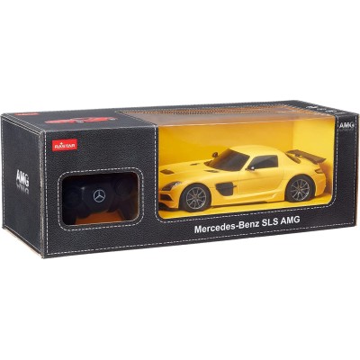Masina cu telecomanda mercedes-benz sls amg galbena cu scara 1 la 18