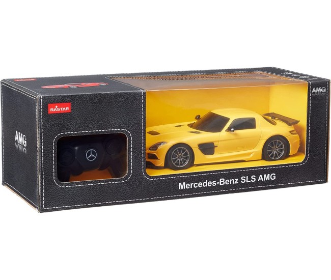 Masina cu telecomanda mercedes-benz sls amg galbena cu scara 1 la 18 Masina cu telecomanda mercedes-benz sls amg galbena cu scara 1 la 18