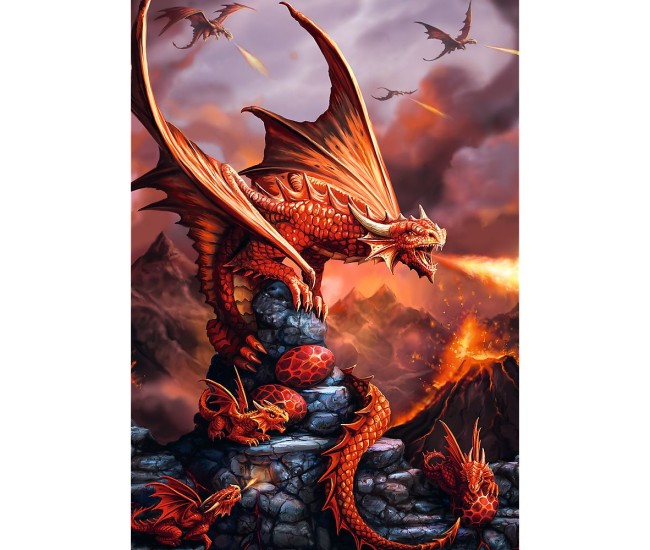 Puzzle trefl 1000 premium plus colectia fantasy dragon de foc Puzzle trefl 1000 premium plus colectia fantasy dragon de foc