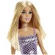 Papusa barbie tinute stralucitoare blonda cu rochita mov Papusa barbie tinute stralucitoare blonda cu rochita mov