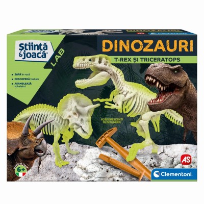 Descopera dinozaurul t-rex & triceraptor fluo stiinta si joaca