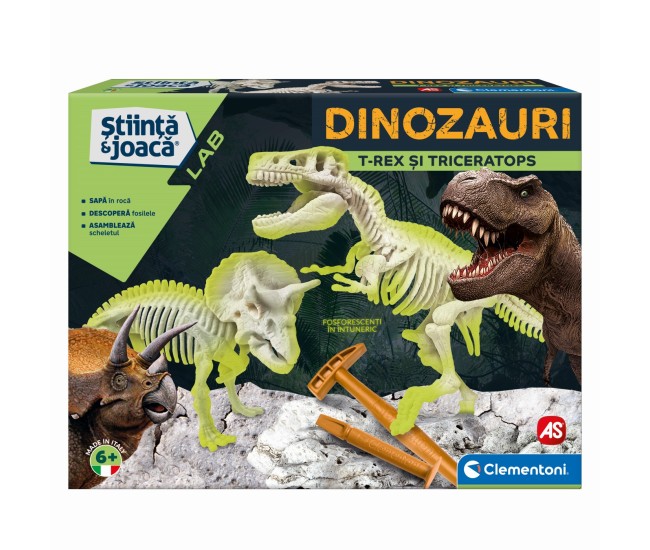 Descopera dinozaurul t-rex & triceraptor fluo stiinta si joaca Descopera dinozaurul t-rex & triceraptor fluo stiinta si joaca