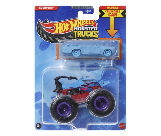 Hot wheels monster truck si masinuta metalica scorpedo