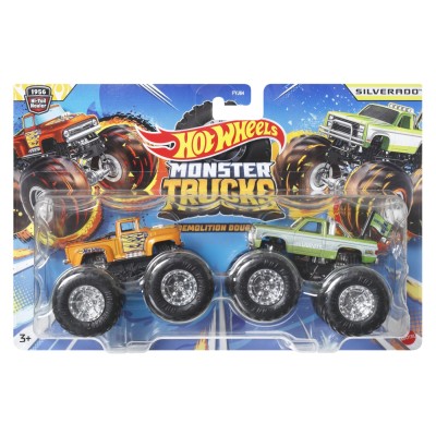 Hot wheels monster truck set 2 masini scara 1 la 64 hi-tail hauler si silverado