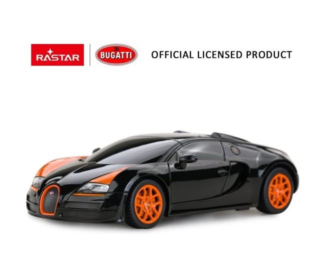Masina cu telecomanda bugatti grand sport vitesse negru cu scara 1 la 18