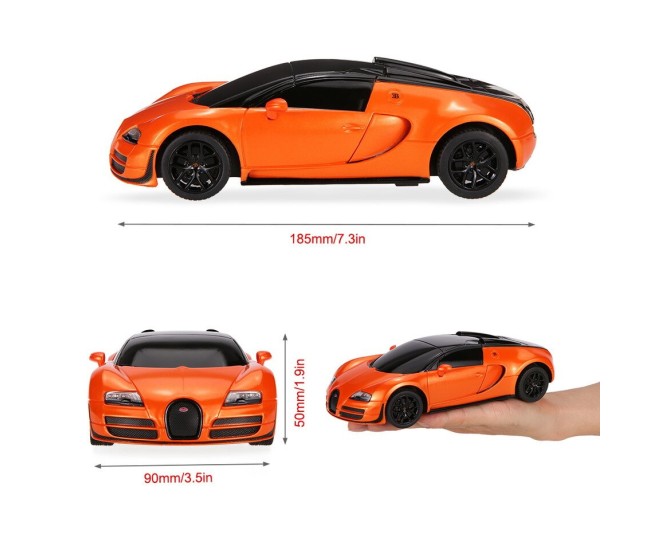 Masina cu telecomanda bugatti grand sport vitesse portocaliu cu scara 1 la 24 Masina cu telecomanda bugatti grand sport vitesse portocaliu cu scara 1 la 24