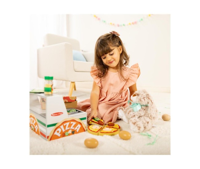Melissa and doug top and bake set de joaca masa de facut pizza din lemn