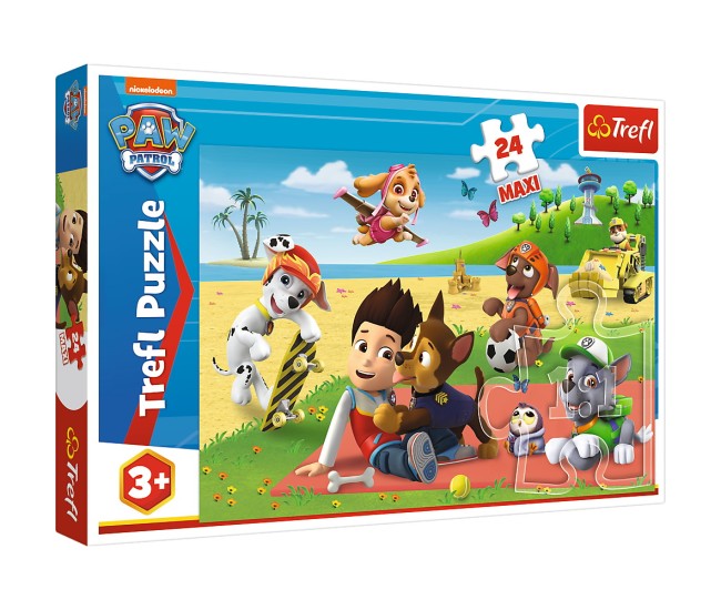 Puzzle trefl 24 maxi patrula catelusilor disctractia la plaja Puzzle trefl 24 maxi patrula catelusilor disctractia la plaja