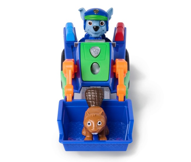 Patrula catelusilor cautare si salvare set figurina rocky si vehicul de reciclare