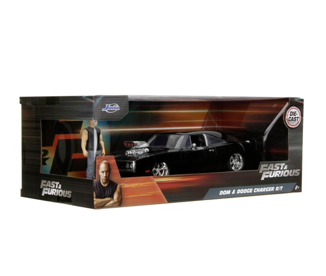Jada fast and furious set figurina dom si masinuta metalica dodge charger 1970 scara 1 la 24 Jada fast and furious set figurina dom si masinuta metalica dodge charger 1970 scara 1 la 24