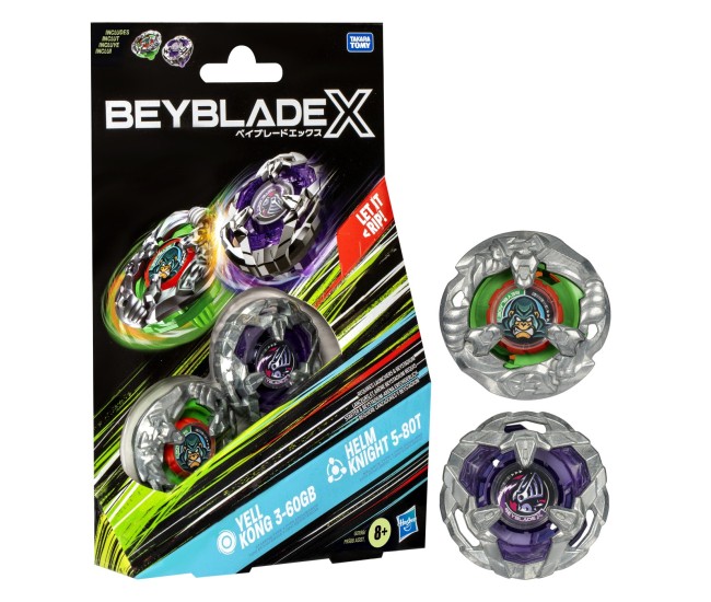 Beyblade x pachet duo yell kong 3-60gb si helm knight 5-80t Beyblade x pachet duo yell kong 3-60gb si helm knight 5-80t