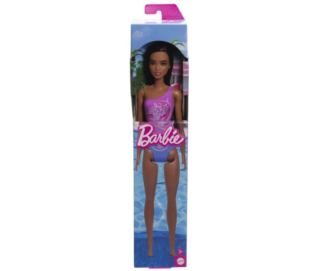 Papusa barbie bruneta cu costum de baie in doua culori Papusa barbie bruneta cu costum de baie in doua culori