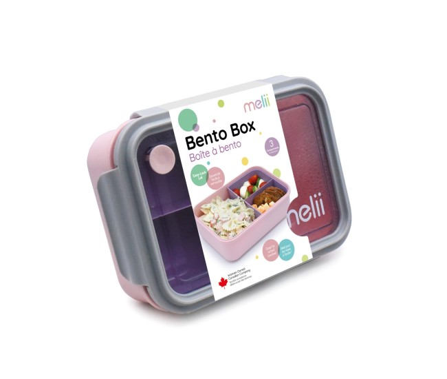 Cutie pranz bento 1250ml cutie detasabila melii roz mov gri Cutie pranz bento 1250ml cutie detasabila melii roz mov gri