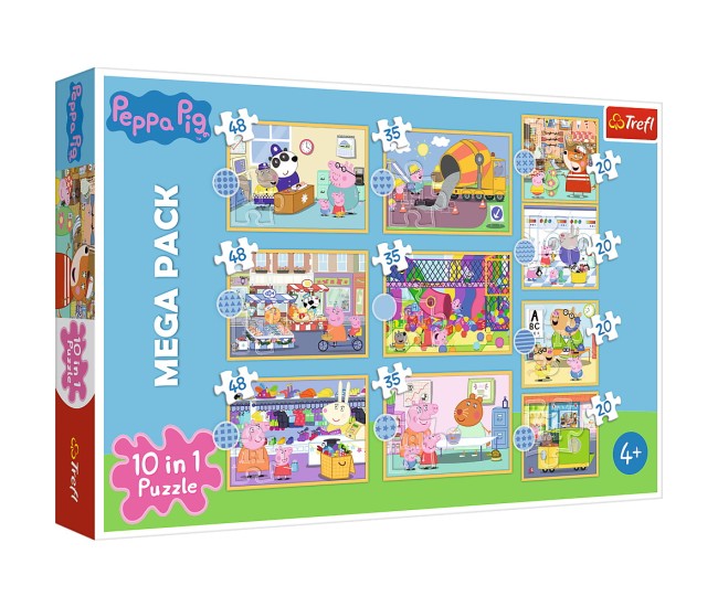 Puzzle trefl 10in1 intalneste-o pe peppa pig Puzzle trefl 10in1 intalneste-o pe peppa pig