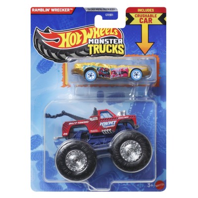 Hot wheels monster truck si masinuta metalica ramblin wrecker