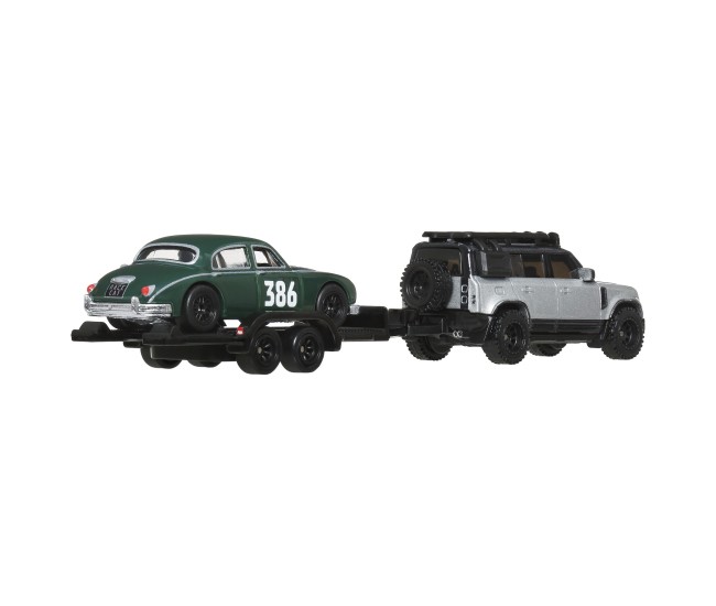 Hot wheels transportator land rover defender 110 2023 cu masinuta jaguar mk1 scara 1 la 64 Hot wheels transportator land rover defender 110 2023 cu masinuta jaguar mk1 scara 1 la 64