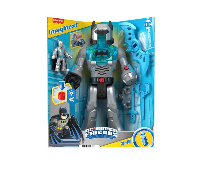Fisher price imaginext dc super friends robot batman in costum gri 30cm Fisher price imaginext dc super friends robot batman in costum gri 30cm