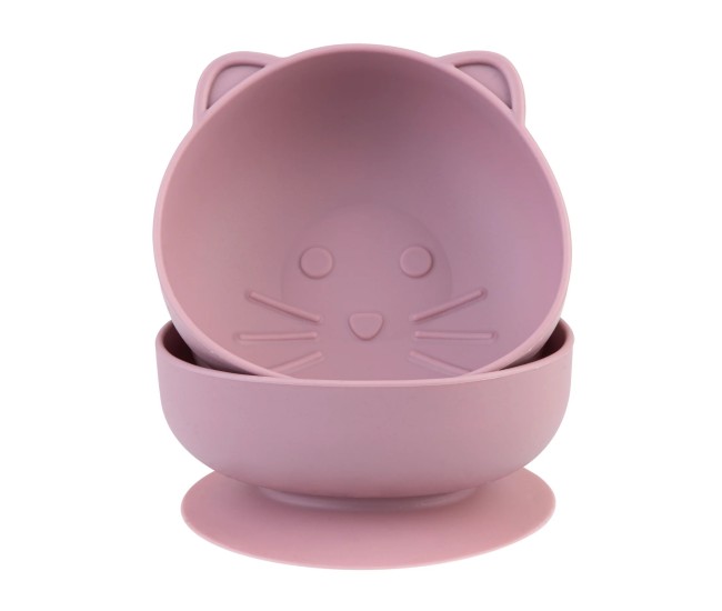 Set 2 castronele cu ventuza silicon melii luxe, model pisica