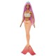 Barbie dreamtropia papusa sirena cu parul roz si coada portocalie Barbie dreamtropia papusa sirena cu parul roz si coada portocalie