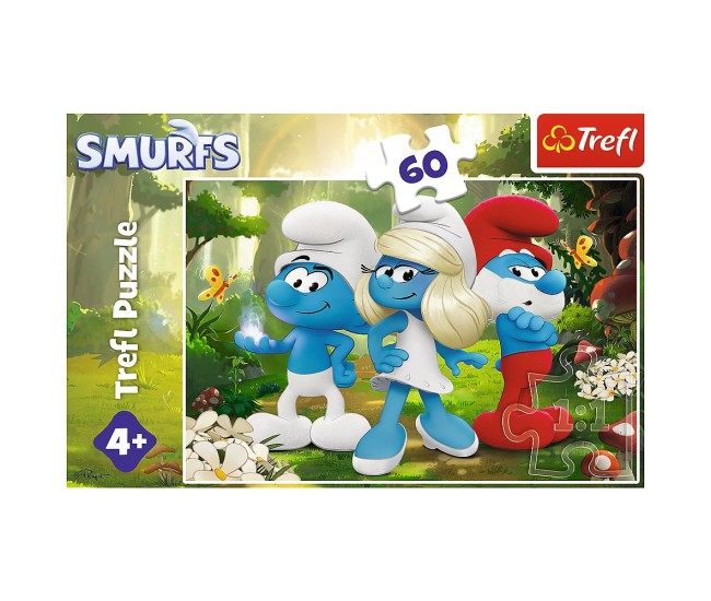 Puzzle trefl 60 padurea fermecata de strumfi Puzzle trefl 60 padurea fermecata de strumfi