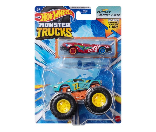 Hot wheels monster truck si masinuta metalica night shifter Hot wheels monster truck si masinuta metalica night shifter