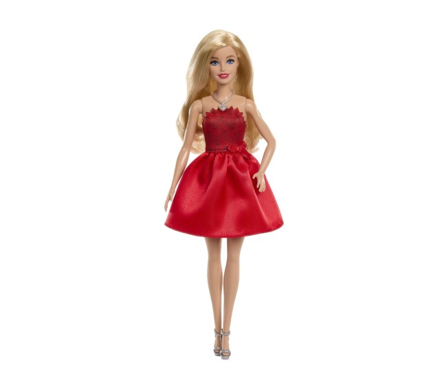 Barbie papusa barbie colectie aniversara 80 de ani blonda cu rochie rosie rubin Barbie papusa barbie colectie aniversara 80 de ani blonda cu rochie rosie rubin