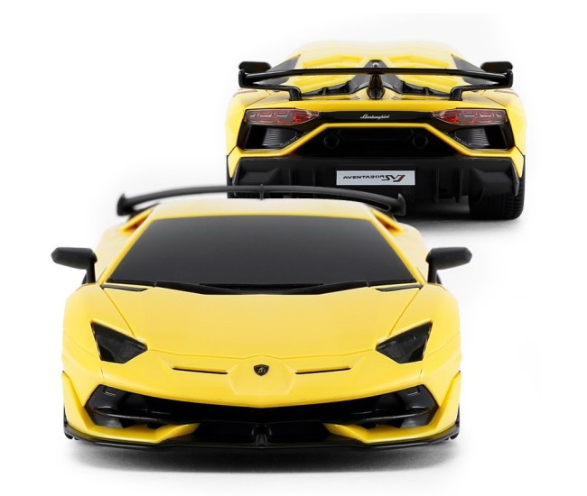 Masina cu telecomanda lamborghini aventador svj galben cu scara 1 la 24 Masina cu telecomanda lamborghini aventador svj galben cu scara 1 la 24