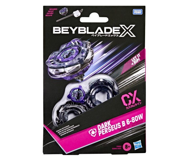 Beyblade x let it rip set lansator si roata dark perseus b 6-80w Beyblade x let it rip set lansator si roata dark perseus b 6-80w