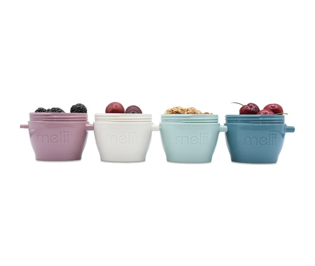 Set 4 recipiente silicon snap&go, melii luxe, 4*118 ml