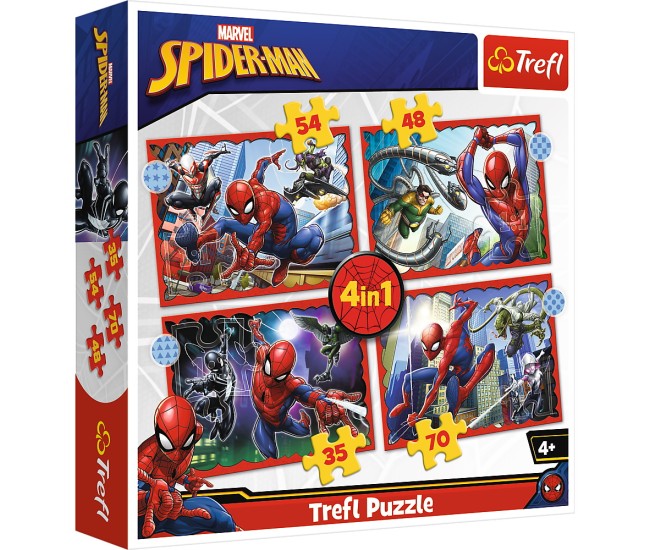 Puzzle trefl 4in1 spiderman - eroul spiderman Puzzle trefl 4in1 spiderman - eroul spiderman