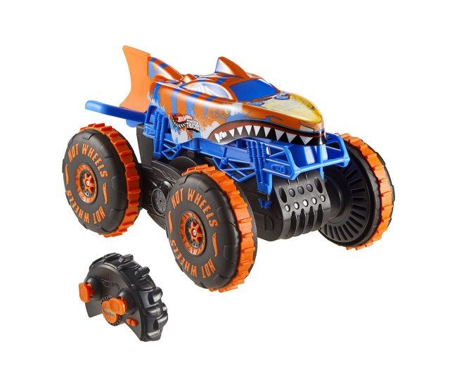 Hot wheels monster truck sharks vs dinos masina cu telecomanda tiger shark climber