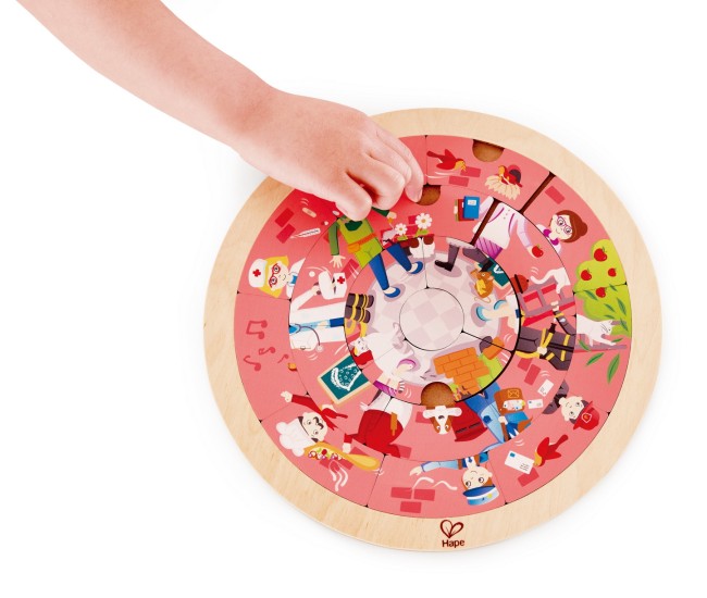 Hape puzzle rotund cu 2 fete Hape puzzle rotund cu 2 fete