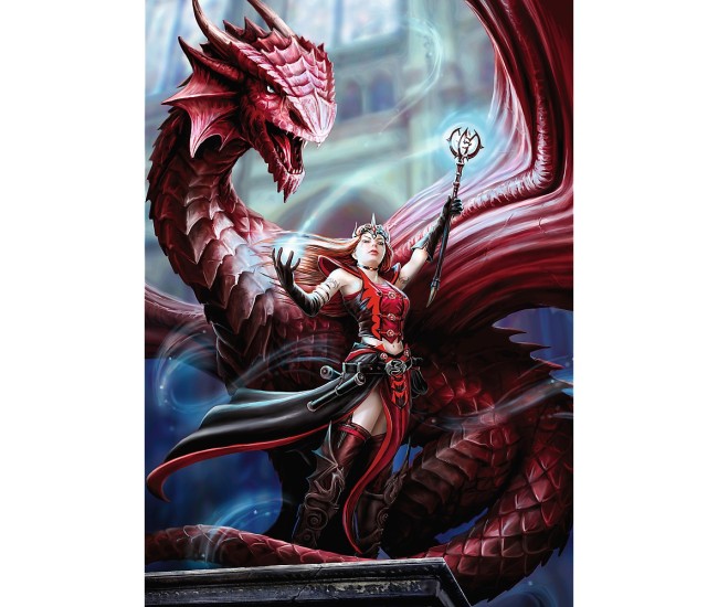 Puzzle trefl 1000 premium plus fantasy vrajitoarea scarlet si dragonul Puzzle trefl 1000 premium plus fantasy vrajitoarea scarlet si dragonul