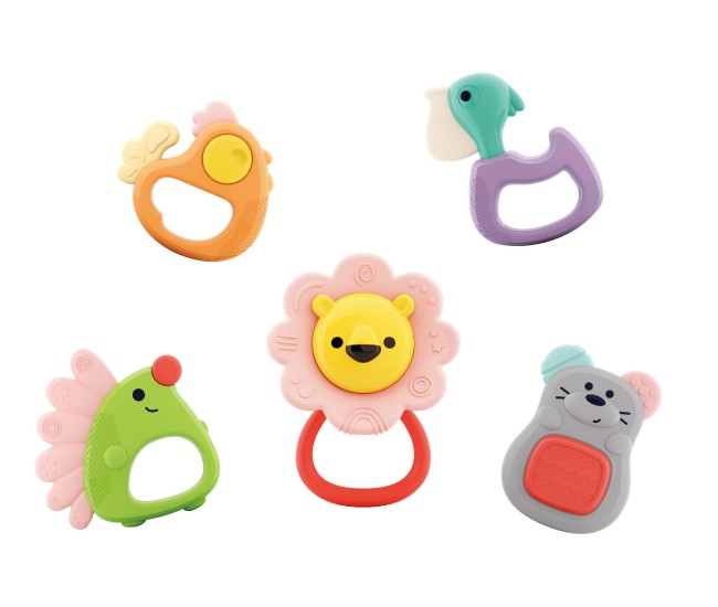 Set 5 jucarii pentru dentitie in cutie forest baby Set 5 jucarii pentru dentitie in cutie forest baby