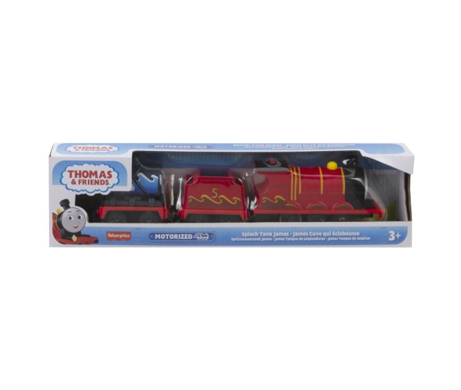 Thomas locomotiva motorizata splash tank james cu 2 vagoane