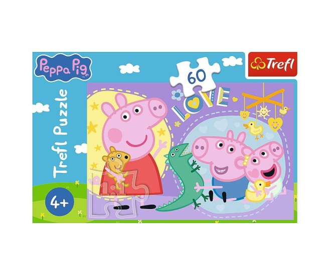 Puzzle trefl 60 peppa pig purcelusul fericit peppa