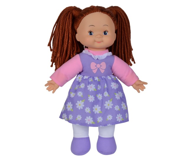 Papusa flower dolly din material textil 38cm cu parul maroniu Papusa flower dolly din material textil 38cm cu parul maroniu