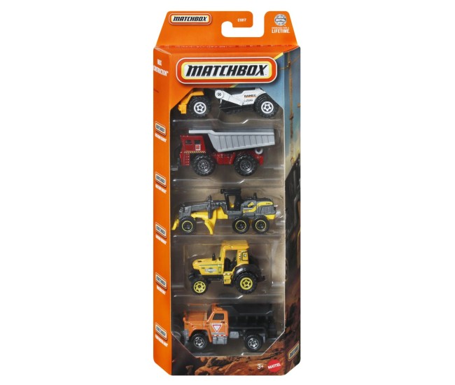 Matchbox set 5 masinute metalice construction scara 1 la 64