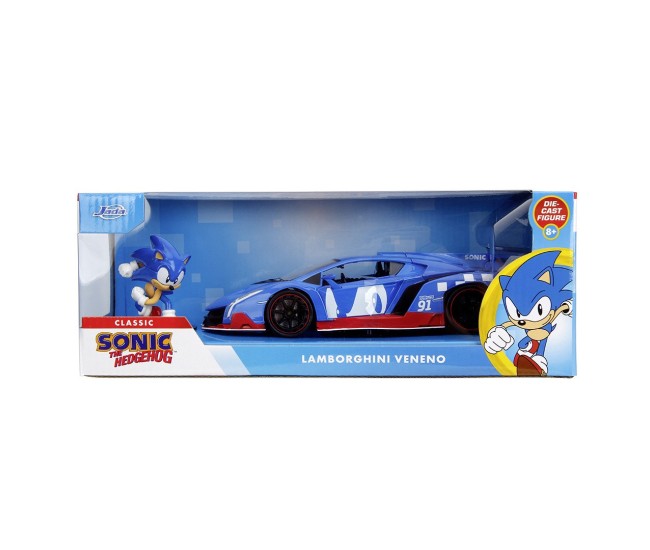 Jada set figurina ariciul sonic si masinuta metalica sonic lamborghini veneno scara 1 la 24 Jada set figurina ariciul sonic si masinuta metalica sonic lamborghini veneno scara 1 la 24