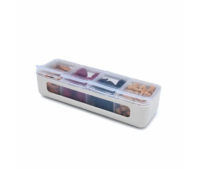 Cutie snack 4 compartimente, melii, ivory