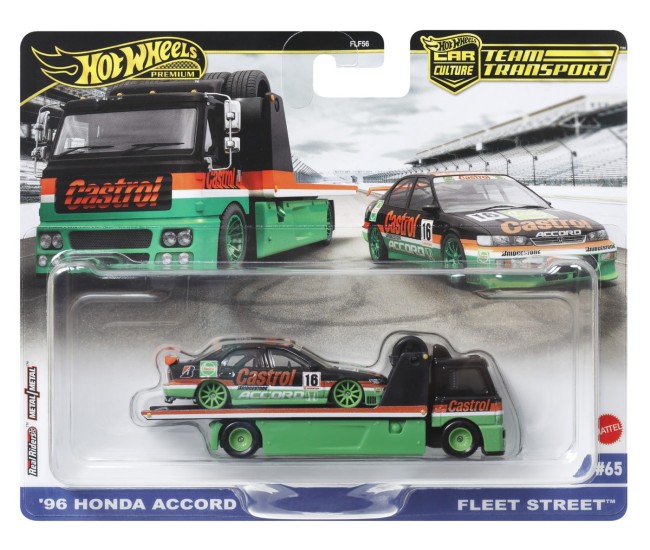 Hot wheels transportator fleet street cu masinuta honda accord 96 scara 1:64 Hot wheels transportator fleet street cu masinuta honda accord 96 scara 1:64