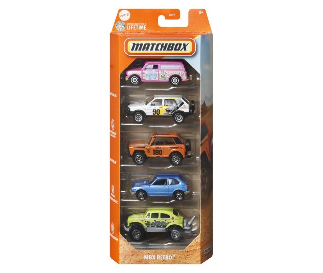 Matchbox set 5 masinute metalice mbx retro scara 1 la 64 Matchbox set 5 masinute metalice mbx retro scara 1 la 64